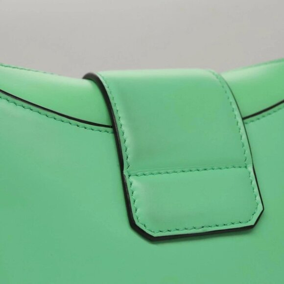 Salvatore Ferragamo Gancini Shoulder Bag Leather Green Silver Auth 107228AV - Picture 4 of 15